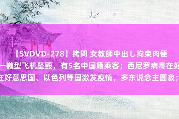 【SVDVD-278】拷問 女教師中出し拘束肉便器 仁科百華 RISA 泰国一微型飞机坠毁，有5名中国籍乘客；西尼罗病毒在好意思国、以色列等国激发疫情，多东说念主圆寂；新一轮油价改动搁浅丨早报