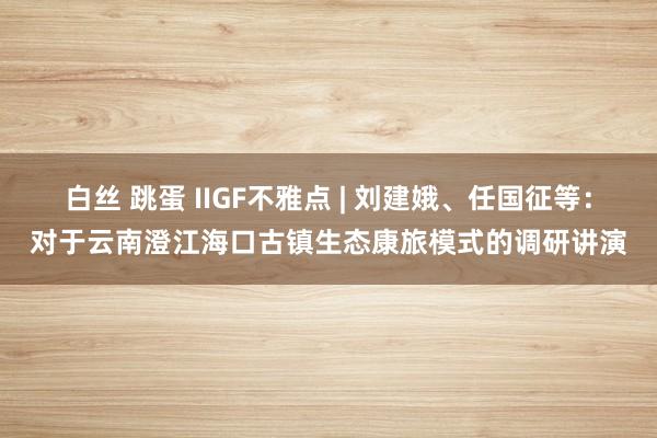 白丝 跳蛋 IIGF不雅点 | 刘建娥、任国征等：对于云南澄江海口古镇生态康旅模式的调研讲演