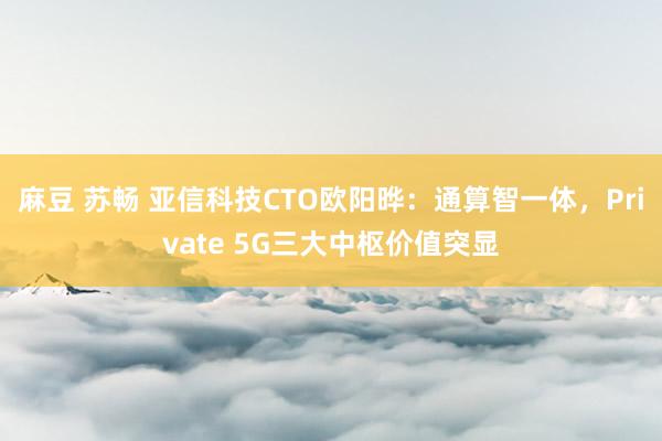 麻豆 苏畅 亚信科技CTO欧阳晔：通算智一体，Private 5G三大中枢价值突显