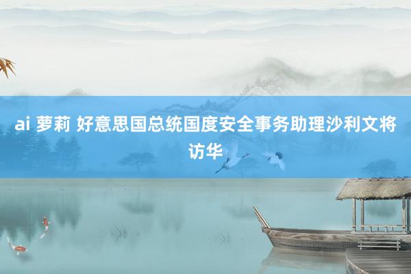 ai 萝莉 好意思国总统国度安全事务助理沙利文将访华