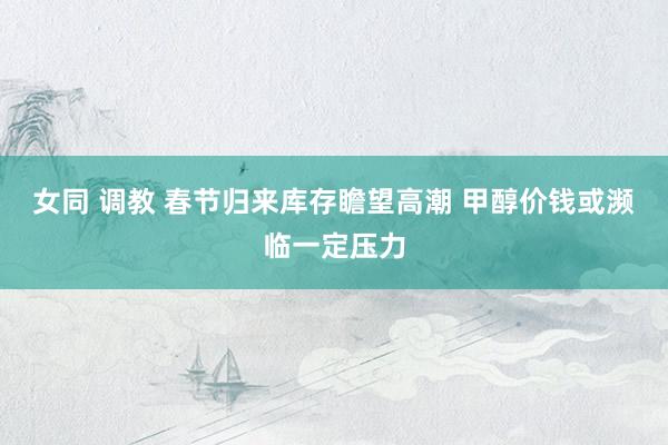 女同 调教 春节归来库存瞻望高潮 甲醇价钱或濒临一定压力