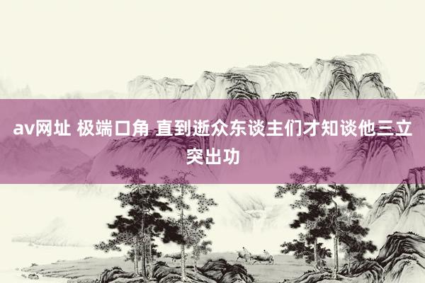 av网址 极端口角 直到逝众东谈主们才知谈他三立突出功