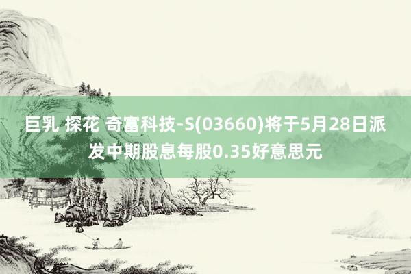 巨乳 探花 奇富科技-S(03660)将于5月28日派发中期股息每股0.35好意思元